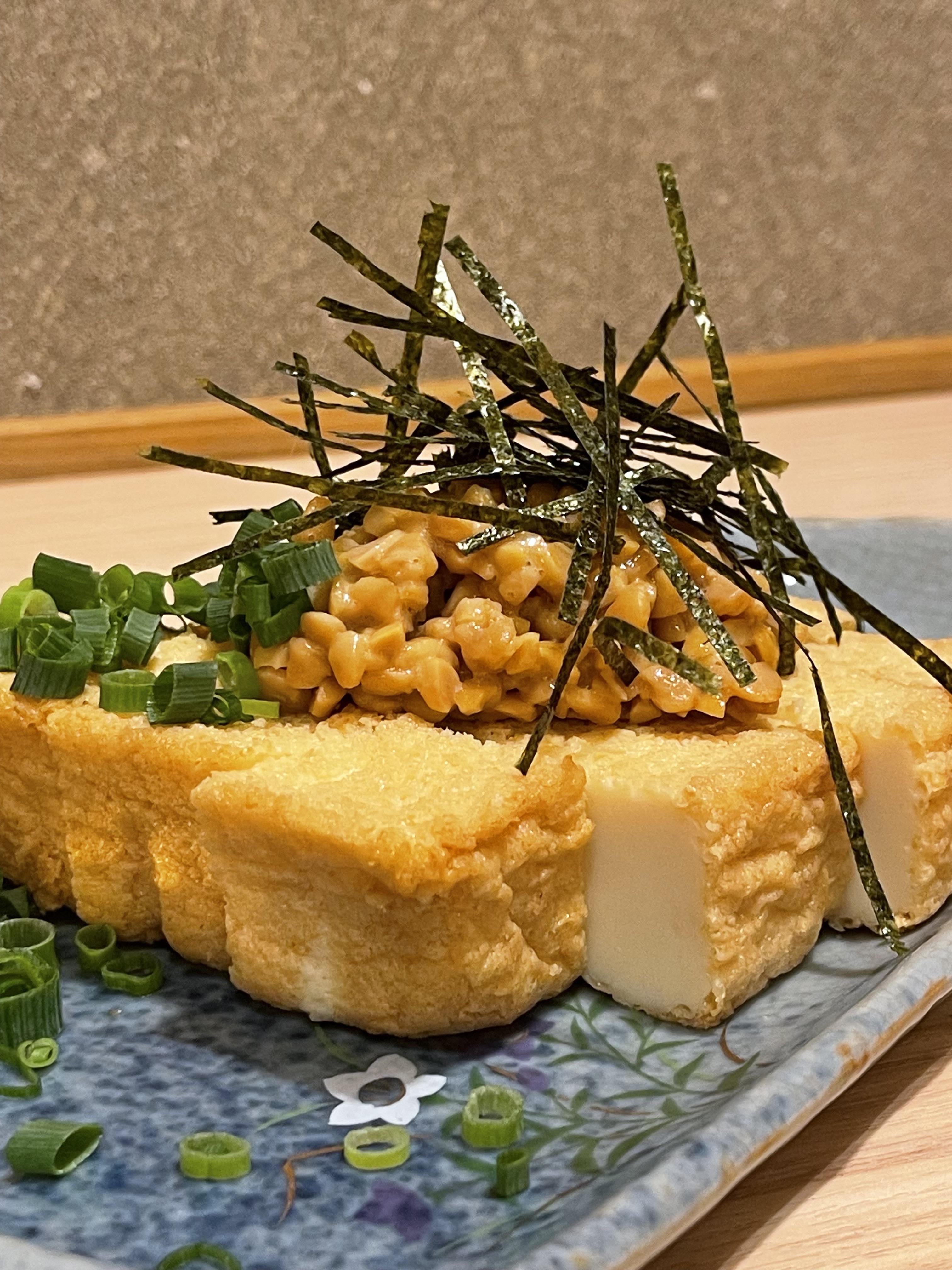 あつあげ焼　納豆のせ